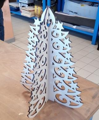 Интересный макет Ёлка для лазерной резки файл DXF вариант 3