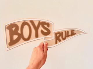 Интересный макет Вывеска с надписью boys rule для лазерной резки