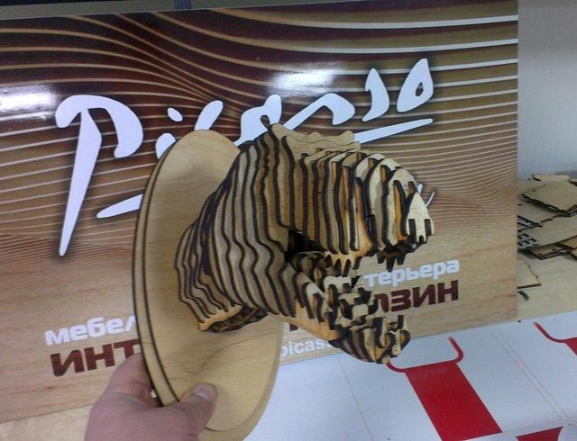 Макет Декоративная панель с изображением головы динозавра для лазерной резки файл dxf — изображение 1