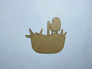 Интересный макет Деревянный макет корзины для Пасхи в форме с цыплёнком для лазерной резки