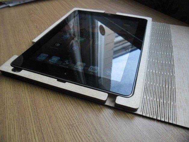 Макет Деревянный чехол для iPad для лазерной резки вектор