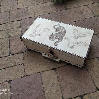 Интересный макет Деревянный ящик-шкатулка с крышкой для лазерной резки комплект для курильщиков 6 мм
