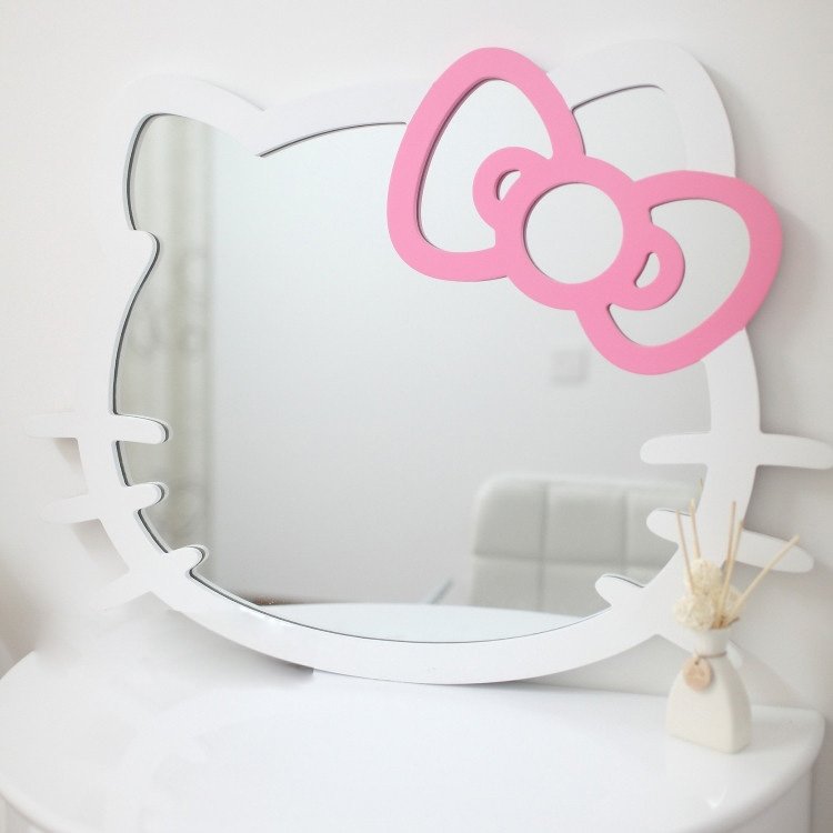 Макет Зеркальная рамка с Hello Kitty для лазерной резки