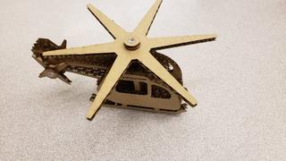 Интересный макет Картонный вертолёт макет для лазерной резки