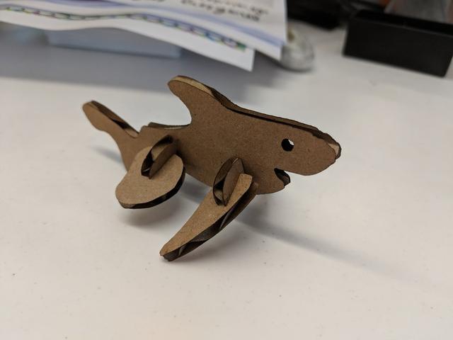 Макет Макет акулы из картона для лазерной резки файл dxf — изображение 2