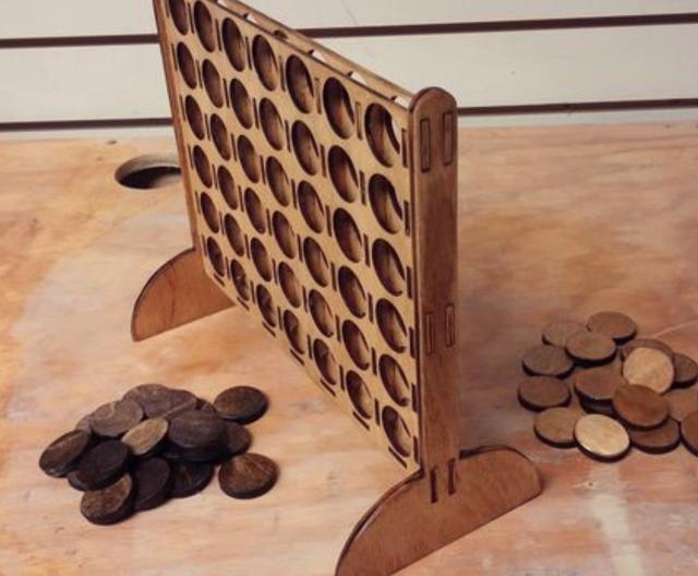 Макет Макет для игры Connect four для лазерной резки