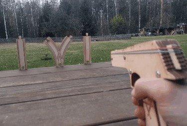 Макет Макет для лазерной резки в формате SVG  пистолет Desert Eagle из резиновой ленты