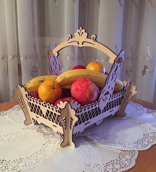 Интересный макет Макет для лазерной резки декоративной корзины из дерева для фруктов