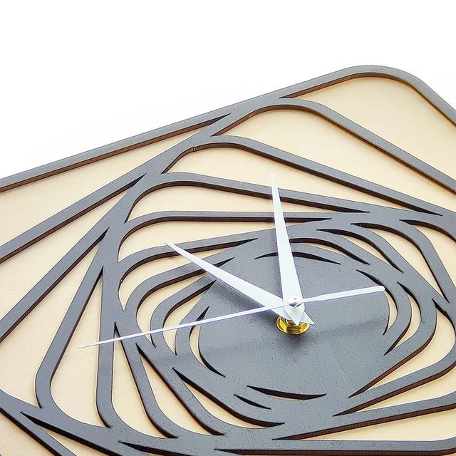 Макет Макет для лазерной резки деревянная настенная clock в стиле рустик с узором в виде спирали