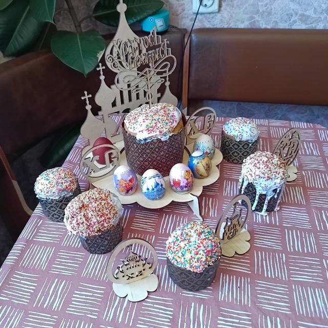 Макет Макет для лазерной резки деревянного декоративного держателя для пасхальных яиц