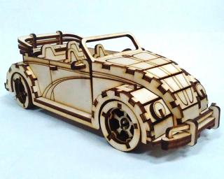 Интересный макет Макет для лазерной резки игрушечного автомобиля Volkswagen Beetle кабриолет