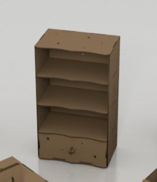 Интересный макет Макет для лазерной резки игрушки-шкафа для малыша из МДФ 3 мм