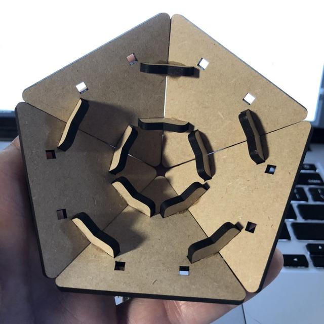 Макет Макет для лазерной резки икосаэдр 3D-головоломка файл SVG — изображение 1