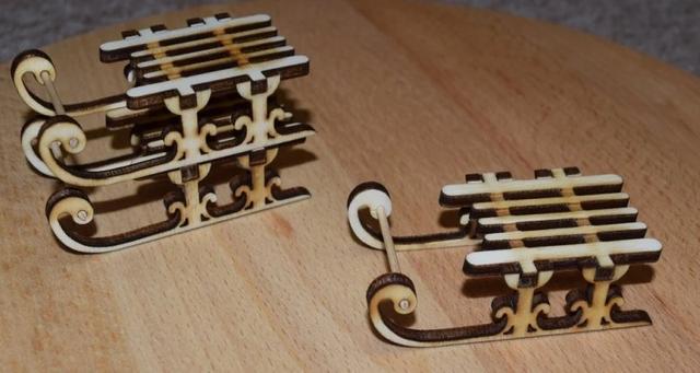 Макет Макет для лазерной резки небольших деревянных саней формат dxf
