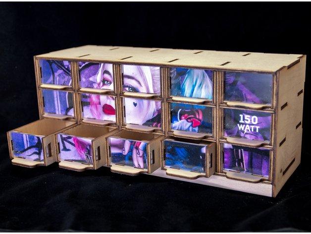Макет Макет для лазерной резки небольших коробок для хранения файл dxf