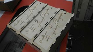 Интересный макет Макет для лазерной резки персонализированной подарочной коробки для трёх бутылок вина с откидной крышкой