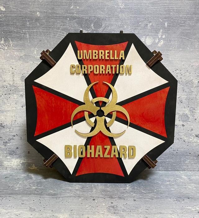 Макет Макет для лазерной резки подарочный набор с символикой Umbrella Corporation Resident Evil Biohazard для водки