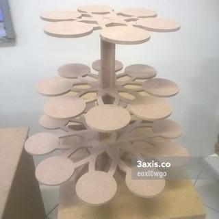 Интересный макет Макет для лазерной резки подставки для капкейков на день рождения формат dxf