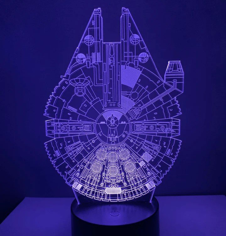 Макет Макет для лазерной резки 3D-лампа в виде корабля Тысячелетний сокол из Звёздных войн