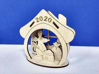 Интересный макет Макет дома для лазерной резки с мышкой 2020