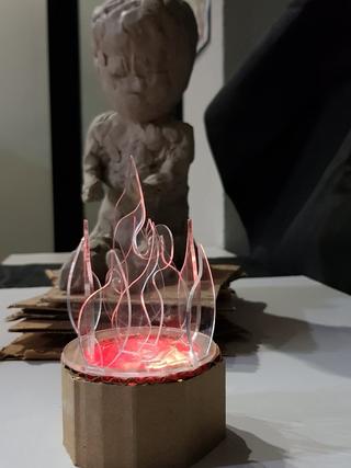 Интересный макет Макет круглой акриловой модели для костра для лазерной резки файл SVG