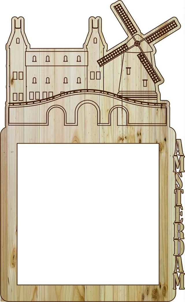 Макет Макет фоторамки для лазерной резки в формате dxf Амстердам