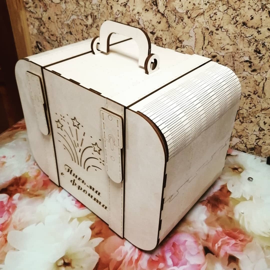 Макет Макет чемоданчика-домика для кукольного путешествия для лазерной резки