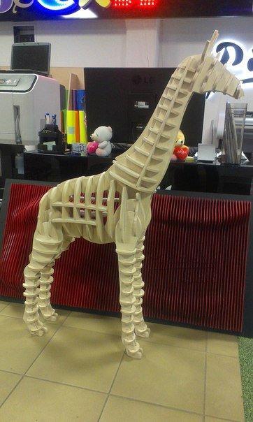 Макет Макет 3D-головоломки жираф для лазерной резки