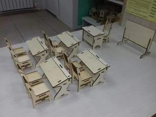 Интересный макет Мебель для кукольного домика макет для лазерной резки