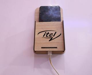 Интересный макет Настенный мобильный держатель с логотипом itel для лазерной резки