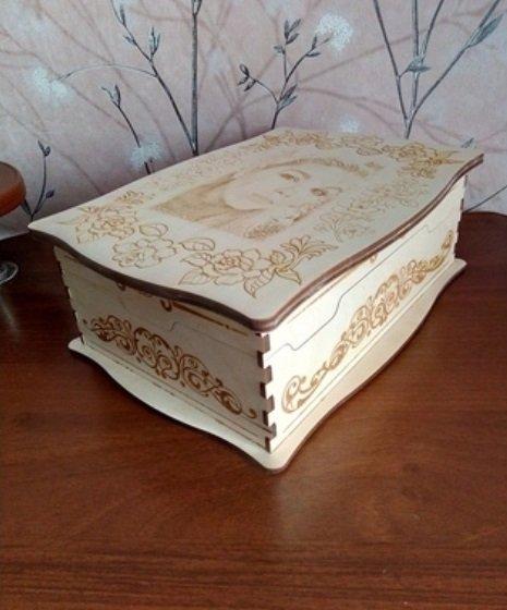 Макет Персонализированная коробка с декором для лазерной резки чертёж для станка — изображение 1