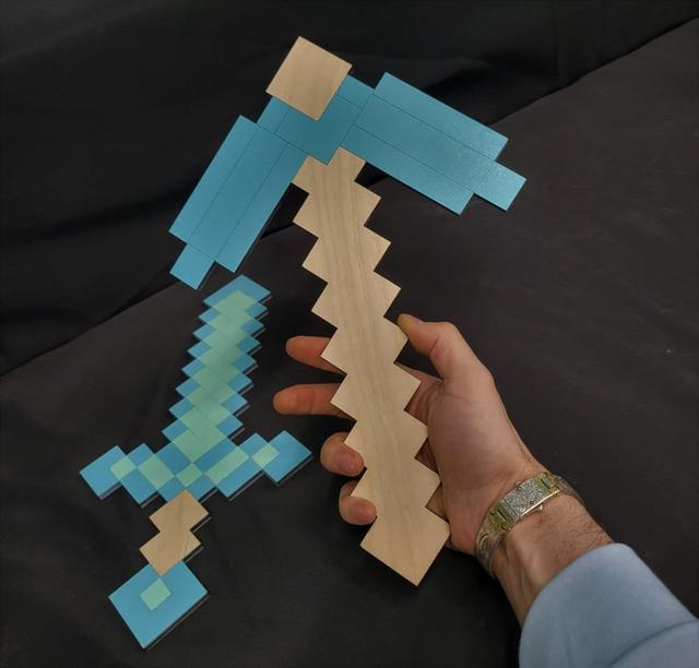 Макет Пиксельный меч из Minecraft для лазерной резки — изображение 1