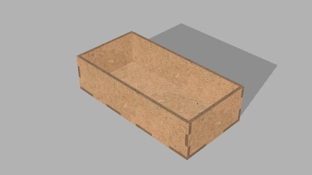 Макет Поддон с пальцевыми соединениями для лазерной резки в Fusion 360 — изображение 1