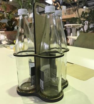 Интересный макет Подставка для четырёх бутылок макет для лазерной резки