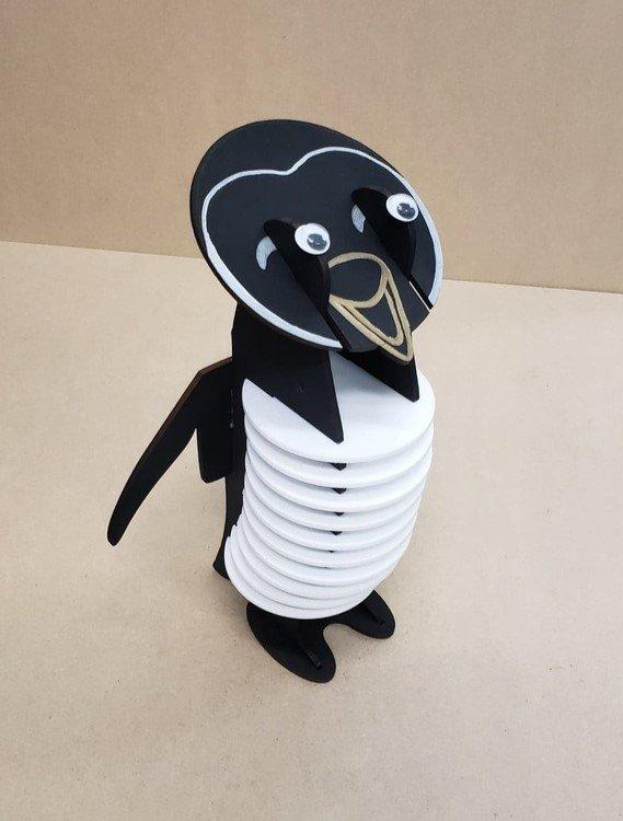 Макет Подставки для кружек в виде милых penguin для лазерной резки 3 мм — изображение 1