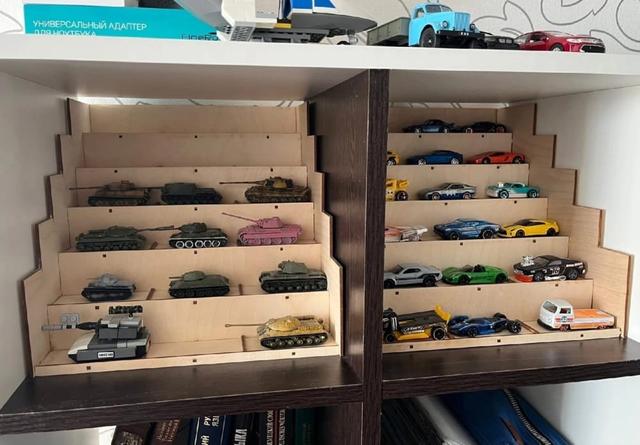 Макет Полка-хранилище для машинок Hot Wheels чертёж для лазерной резки — изображение 1
