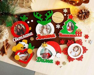 Интересный макет Рождественские фоторамки макет для лазерной резки