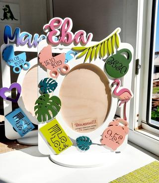 Интересный макет Фоторамка для детского праздника с лазерной резкой