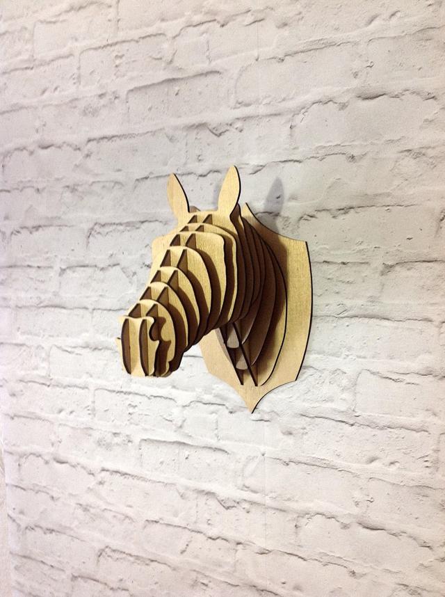 Макет Чертеж головы лошади для trophy макет для лазерной резки