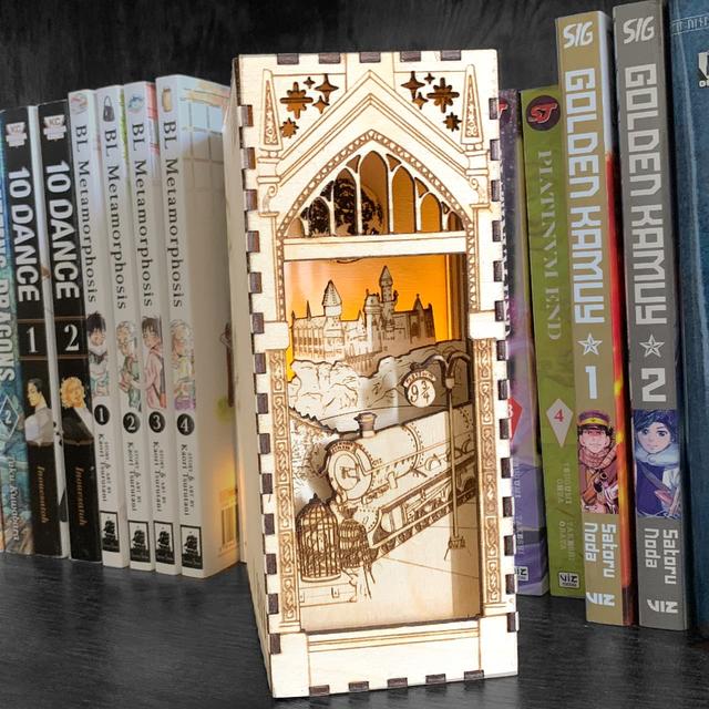 Макет Чертеж для ЧПУ книжный уголок в стиле Гарри Поттера для лазерной резки — изображение 2