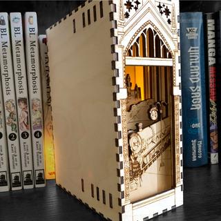 Интересный макет Чертеж для ЧПУ книжный уголок в стиле Гарри Поттера для лазерной резки