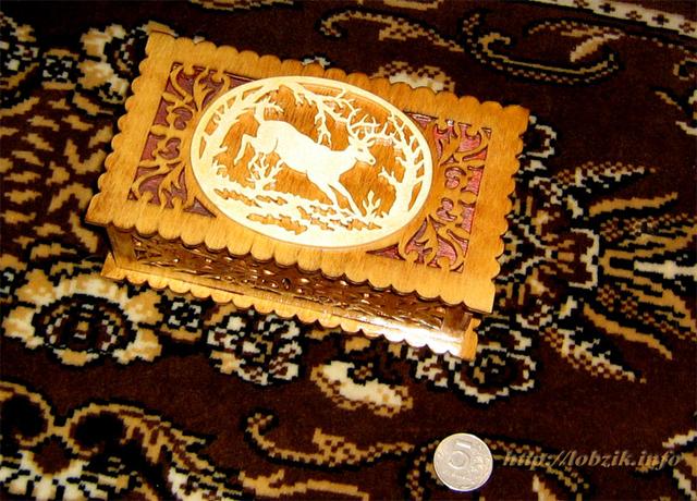 Макет Чертеж для изготовления коробки с лазерной вырезкой оленя