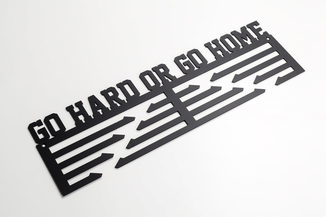 Макет Чертеж для лазерной резки вешалка для медалей Go hard or go home формат dxf