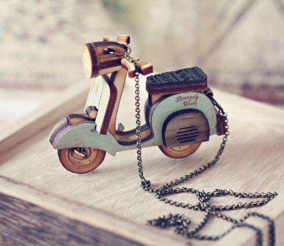 Макет Чертеж для лазерной резки деревянного скутера Vespa