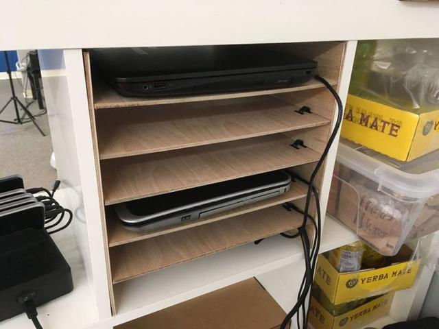 Макет Чертеж для лазерной резки подставка на 6 полок для ноутбука и кабелей для Икеа Каллакс — изображение 1