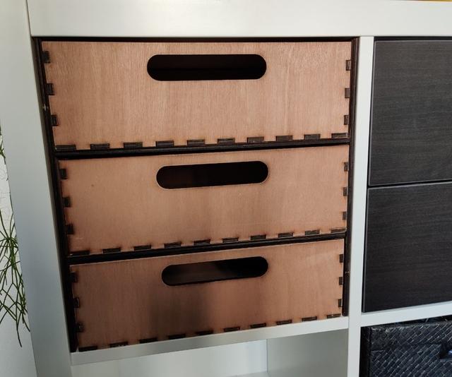 Макет Чертеж для лазерной резки ящика для IKEA Kallax из фанеры 5 мм размер 33x33 см файл SVG — изображение 1