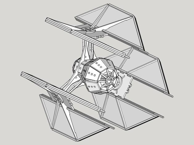 Макет Чертеж для лазерной резки Tie Defender из Звёздных войн