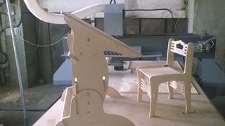 Интересный макет Чертеж стола и стула для лазерной резки формат dxf