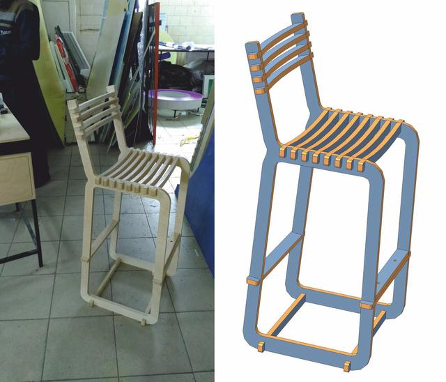 Макет Чертеж Windsor chair для станка