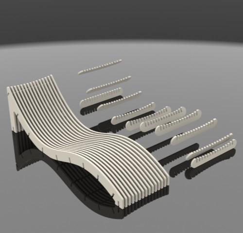 Макет Чертеж lounge chair для лазерной резки файл dxf — изображение 1